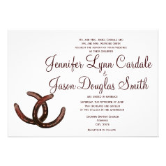 Rustic Horseshoes Country Wedding Invitations