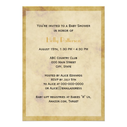 Rustic Horseshoes Distressed BG V Baby Shower Invite