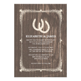 Rustic Horseshoes Wedding Invitations Personalized Announcement