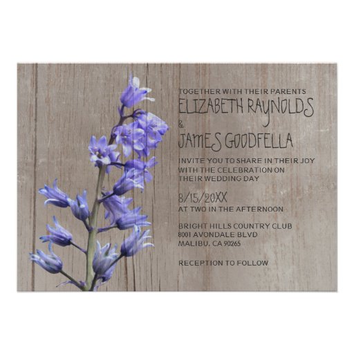 Rustic Hyacinth Wedding Invitations