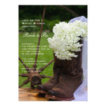 Rustic Hydrangea Country Bridal Shower Invitation