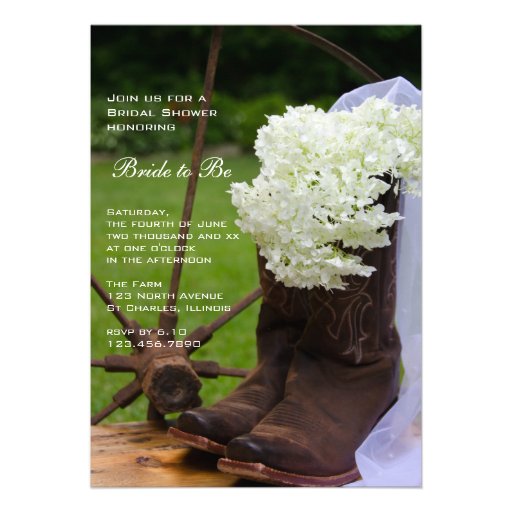 Rustic Hydrangea Country Bridal Shower Invitation