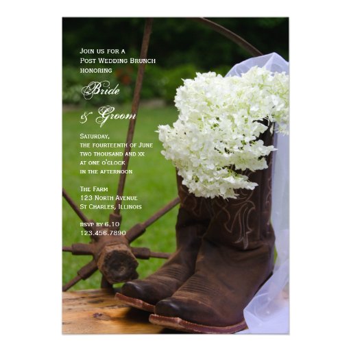 Rustic Hydrangea Country Post Wedding Brunch Invitations