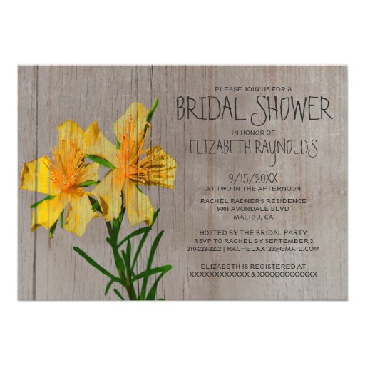 Rustic Hypericum Bridal Shower Invitations