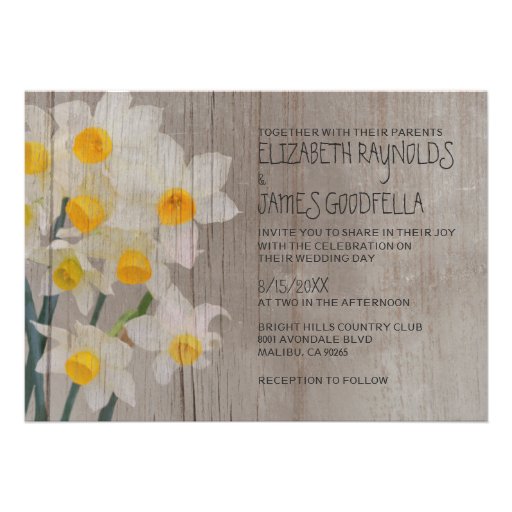 Rustic Jonquil Wedding Invitations