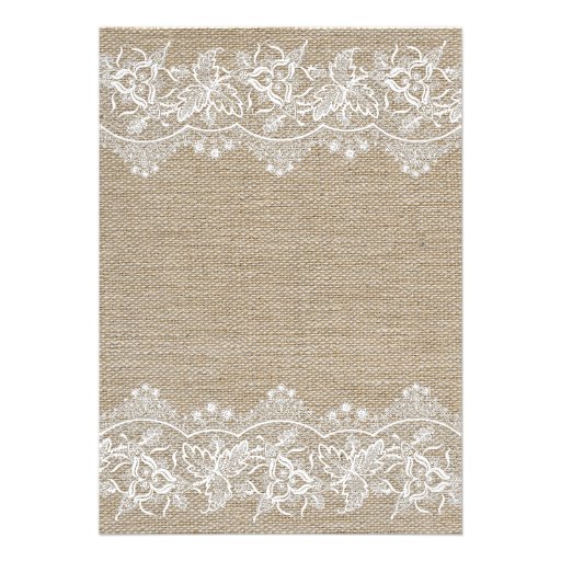 Rustic Jute and Lace Look Bridal Shower Personalized Invites