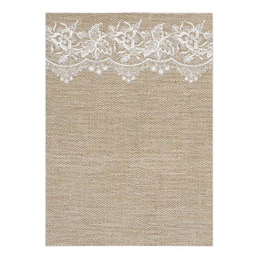 Rustic Jute and Lace Wedding Custom Invites
