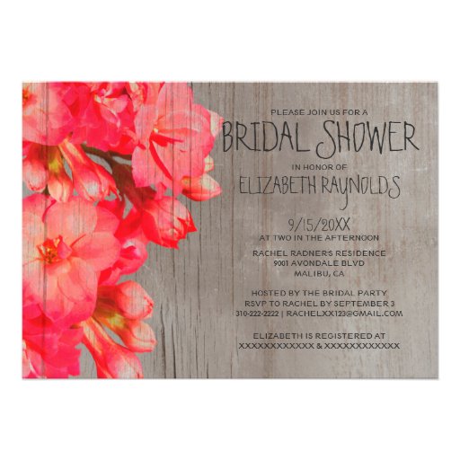 Rustic Kalanchoe Bridal Shower Invitations