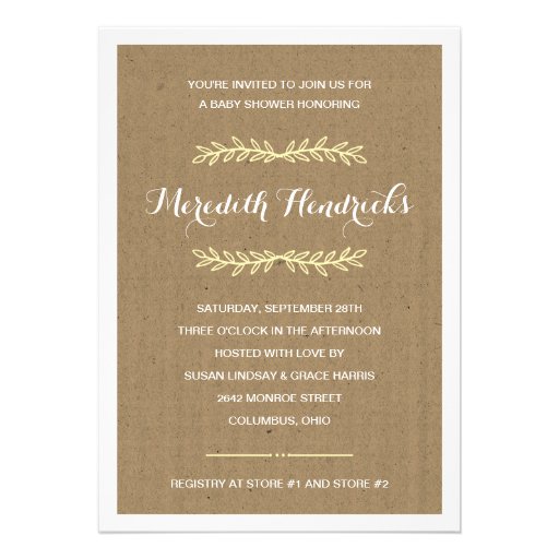 Rustic Kraft Paper | Baby Shower Invites