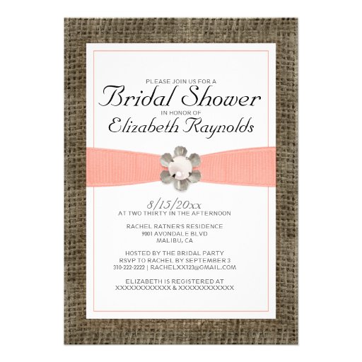 Rustic Lace and Pearl Bridal Shower Invitations