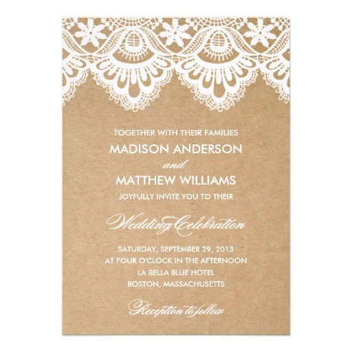 RUSTIC LACE | WEDDING INVITATION (front side)