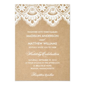 Rustic Lace | Wedding Invitation by FINEandDANDY at Zazzle