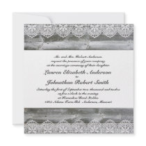 Rustic Lace Wedding Invitation - 2