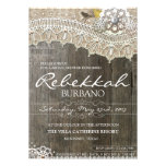 Rustic Lace Wood Bridal Shower Invitation