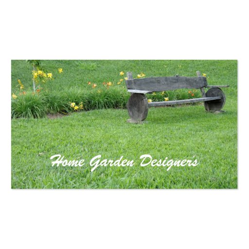 "Rustic landscaped lawn" double face business card