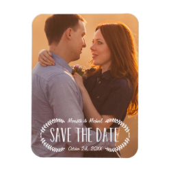 Rustic Laurel | Photo Save the Date Rectangular Magnets