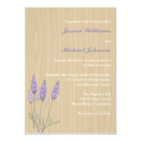 Rustic Lavender Wedding 5x7 Paper Invitation Card