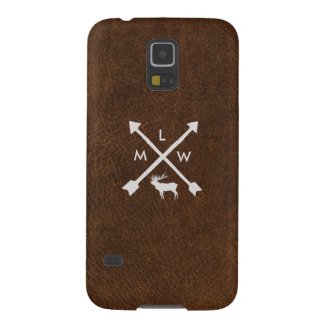 Rustic Leather Monogram Samsung Galaxy S5 Case