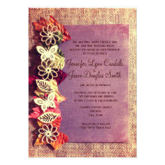 Fall Wedding Invitations - Rustic Country Wedding Invitations Fall Wedding Invitations with autumn leaves and fall colors. Discount Sale Prices Save 40% OFF when you order 100 or more invites.