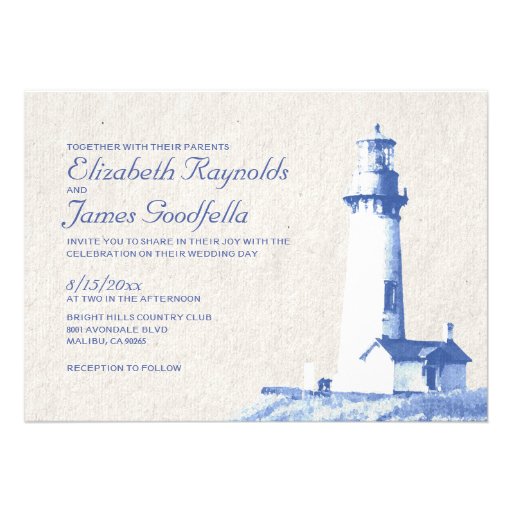 Rustic Lighthouse Wedding Invitations
