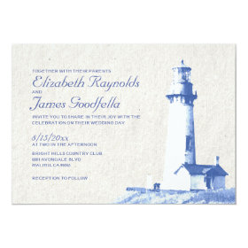 Rustic Lighthouse Wedding Invitations Invite