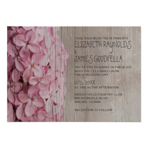 Rustic Lilac Wedding Invitations