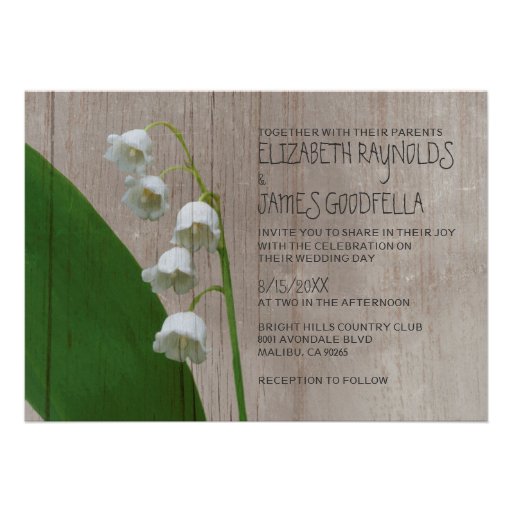 Rustic Lily of the Valley Wedding Invitations
