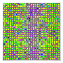 Rustic Lime Green Mosaic 'Clay' Tiles Pattern Photographic Print