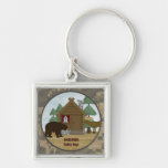 Rustic Lodge Cabin Keys with Bear and Moose Keychains