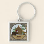 Rustic Lodge Cabin Keys with Bear and Moose keychains