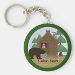 Rustic Lodge: Country Cabin Keys with Bear Keychain