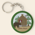 Rustic Lodge: Country Cabin Keys with Bear keychains