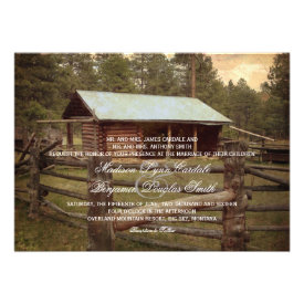 Rustic Log Cabin Country Wedding Invitations