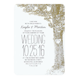 Rustic love heart tree wedding invitations 5