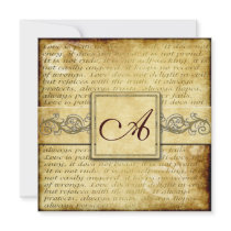 Rustic Love is Patient Vintage Wedding Invitations