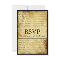 Rustic Love is Patient Vintage Wedding RSVP Cards Announcements