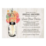Rustic Mason Jar and Wildflowers Personalized Invites