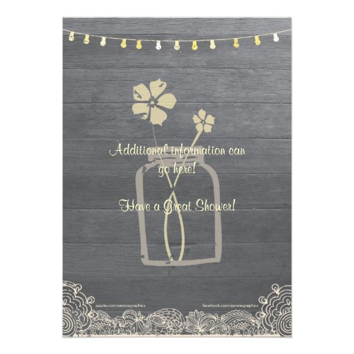 Rustic Mason Jar Baby Shower Invitation
