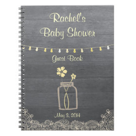 Rustic Mason Jar Baby Shower Notebook