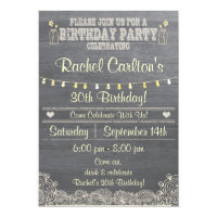 Rustic Mason Jar Birthday Party Invitation