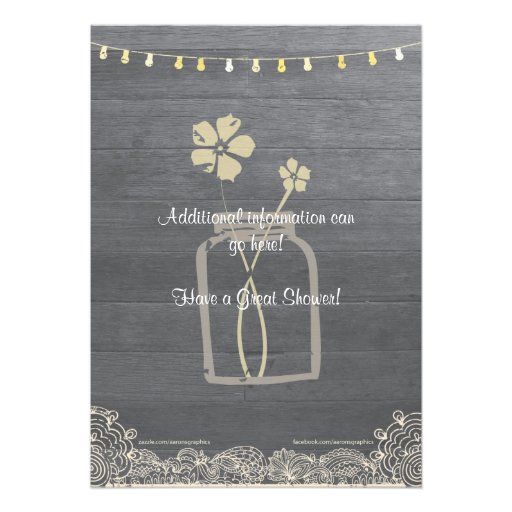 Rustic Mason Jar Bridal Shower Invitation