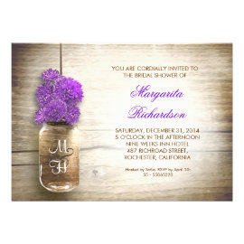 rustic mason jar bridal shower invitations