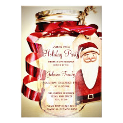 Rustic Mason Jar Christmas Party Invitations
