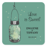 Rustic Mason Jar &amp; Fireflies Sticker