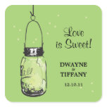 Rustic Mason Jar &amp; Fireflies Stickers