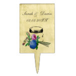 rustic mason jar  personalized cake picks