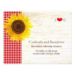 Rustic Mason Jar & Sunflowers Wedding Reception Invite