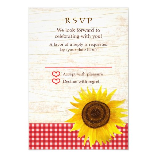 Rustic Mason Jar & Sunflowers Wedding RSVP Invites