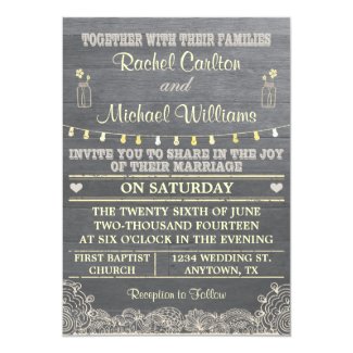 Rustic Mason Jar Wedding Invitation