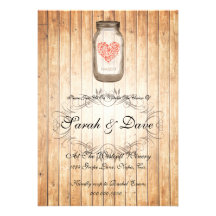 Rustic Mason Jar Wedding Invitation